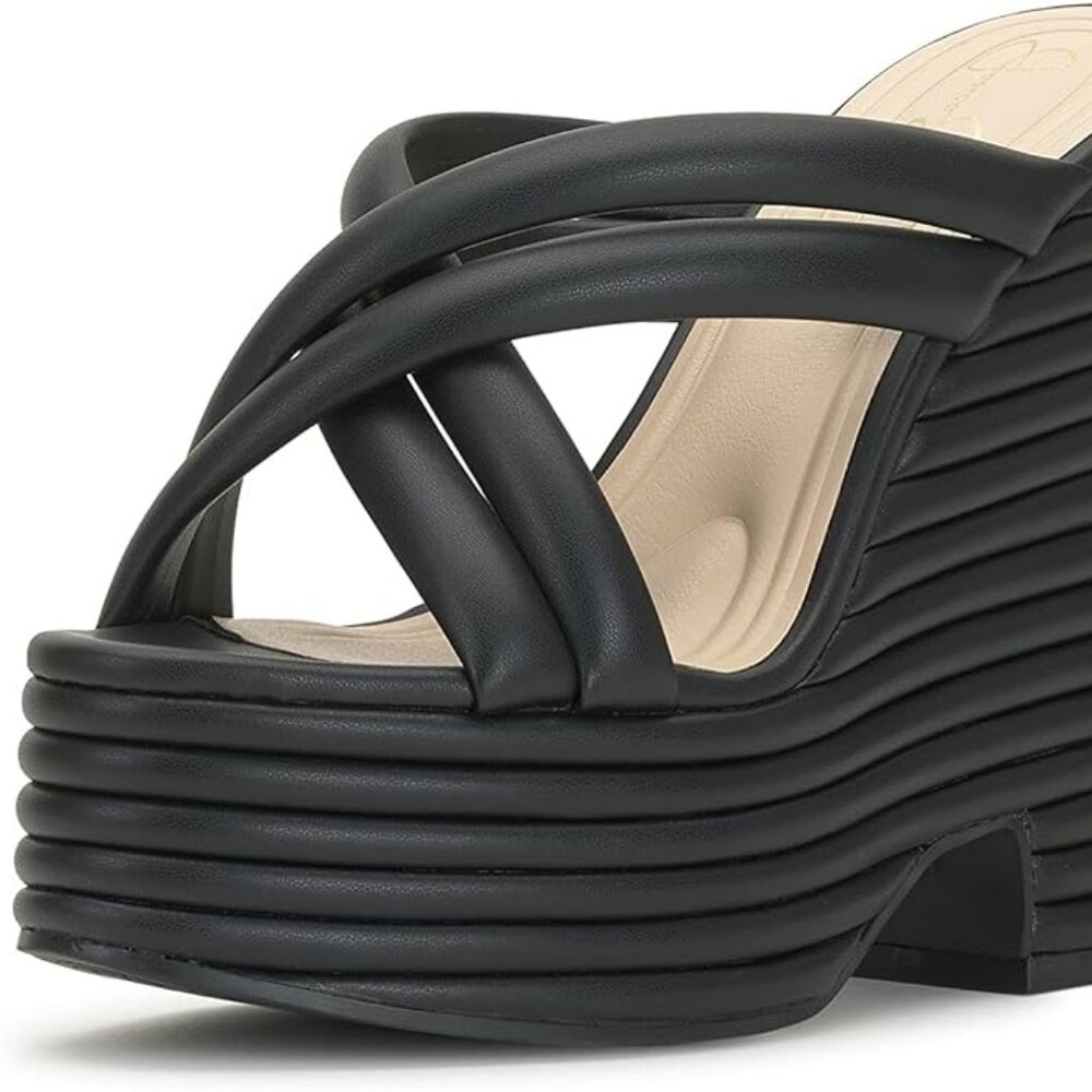 Jessica Simpson Womens Citlali Faux Leather Slip-On Wedge Sandals size 7.5 - Picture 5 of 10